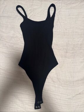 naked wardrobe Black Ribbed Tank Bodysuit